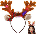 Light up Deer Antlers Headband Costume for Women Adults - LED Ears Xmas Reindeer Christmas Costume