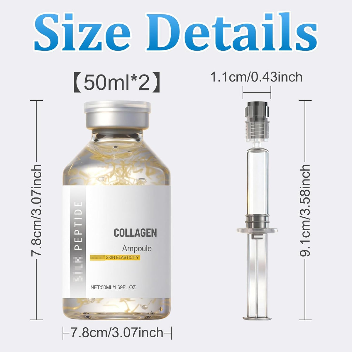 2PCS Peptide Lifting Ampoule - Collagen Peptide Intensive Lifting Serum, Korean anti Aging Serum, Smooths Wrinkles, Improves Elasticity, Moisturizes, Firms and Lifts