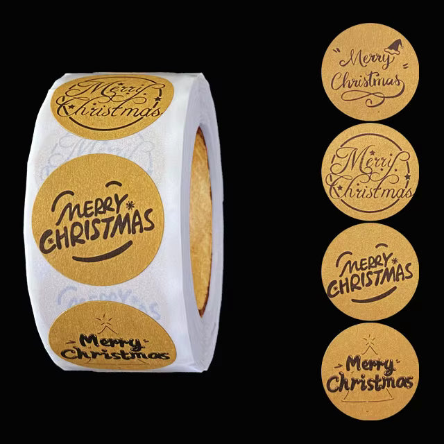 15 pcs Christmas Stickers Tags Decorative Present for Cards Gift Envelopes Boxes 1.5Inch Ornament Round Merry Christmas Label