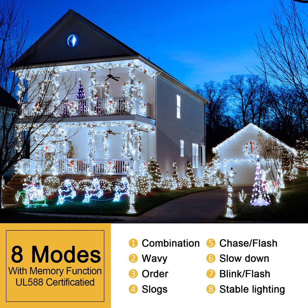 500 LED Christmas Tree Lights Outdoor Indoor, White