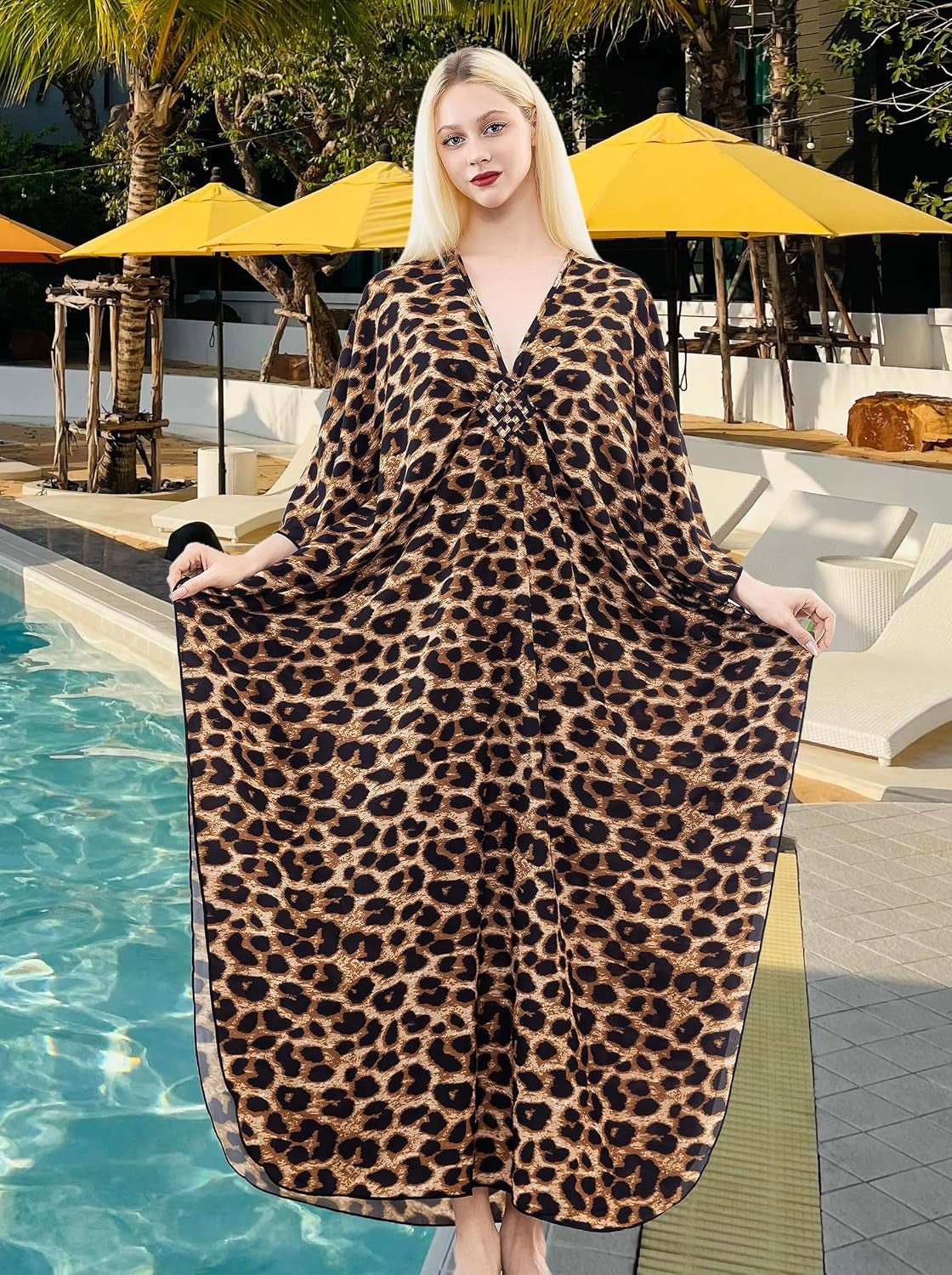 Kaftan Dresses for Women, plus Size Caftan, V-Neck Batwing Dress