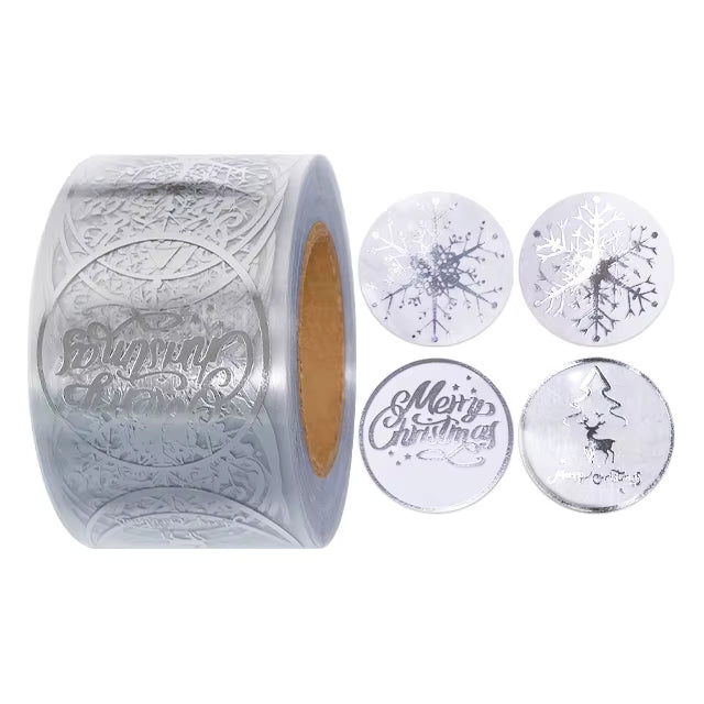 15 pcs Christmas Stickers Tags Decorative Present for Cards Gift Envelopes Boxes 1.5Inch Ornament Round Merry Christmas Label
