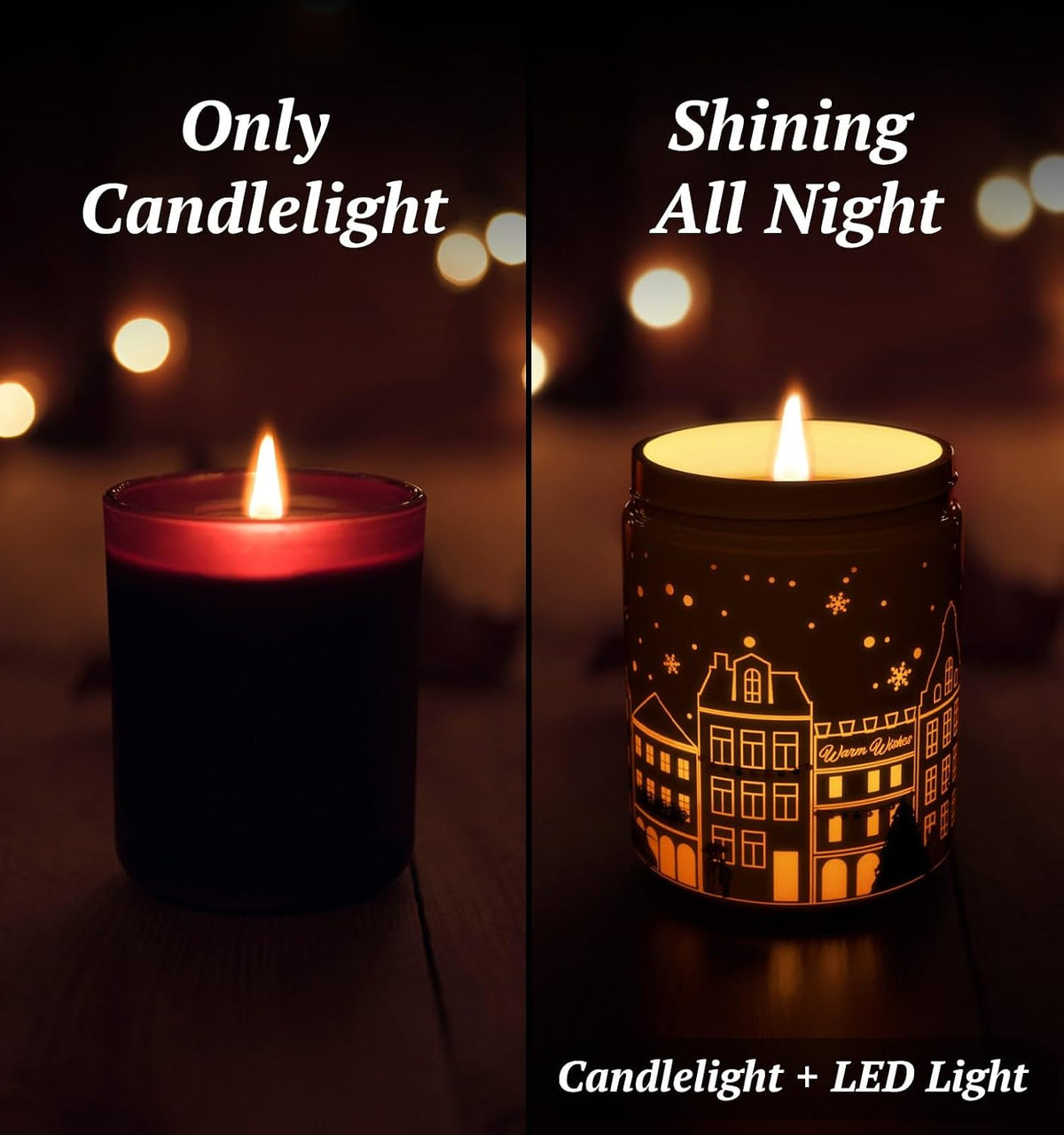 Christmas Candles with Warmer Led,Winter Candle for Christmas Gift