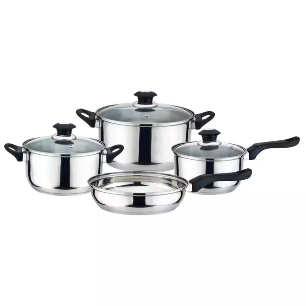 7-Piece Stainless Steel Pots and Pans Kitchen Cookware Set