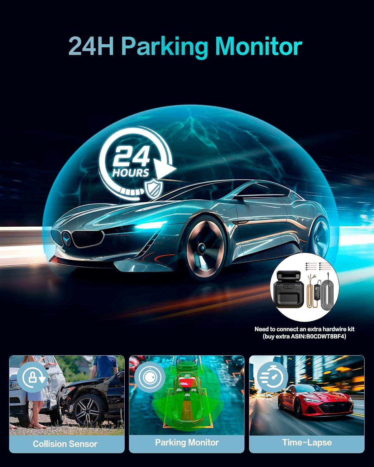360° View 4K 2160P Dash Cam Front and Rear, 4 Channel Dash Camera for Cars, AI Fatigue Driving Monitor, 5G Wifi GPS, 8 IR Lamps Night Vision, Free 64G Card Included, 24H Parking Mode, N700Pro