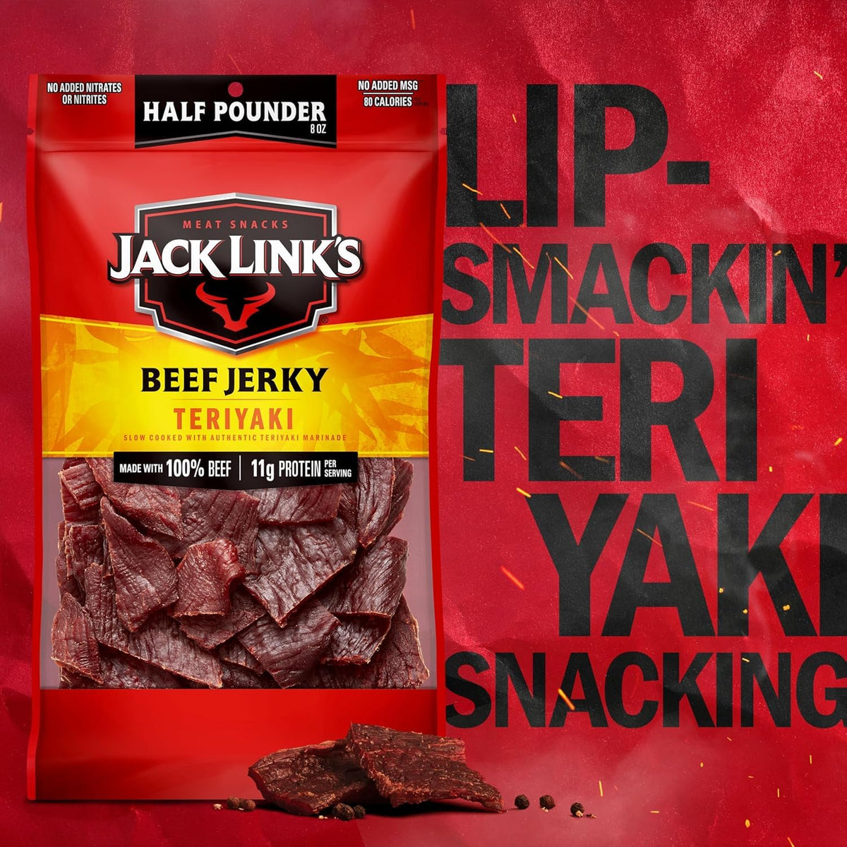 Teriyaki Beef Jerky Half Pounder - 8 Oz