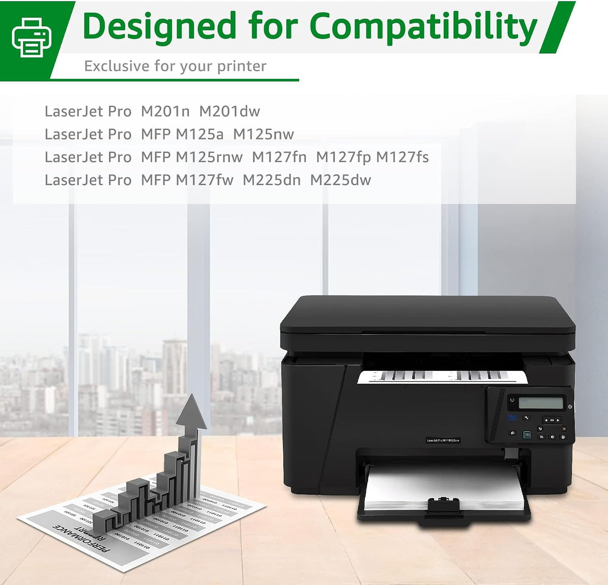 Compatible Toner Cartridge Replacement for HP 83A CF283A 283A 83X 283X CF283X for Laserjet Pro MFP M127Fw M225Dw M201Dw M127Fn M125Nw M225Dn M125A M201N 225Dw 127Fn Printer(Black, 2-Pack)