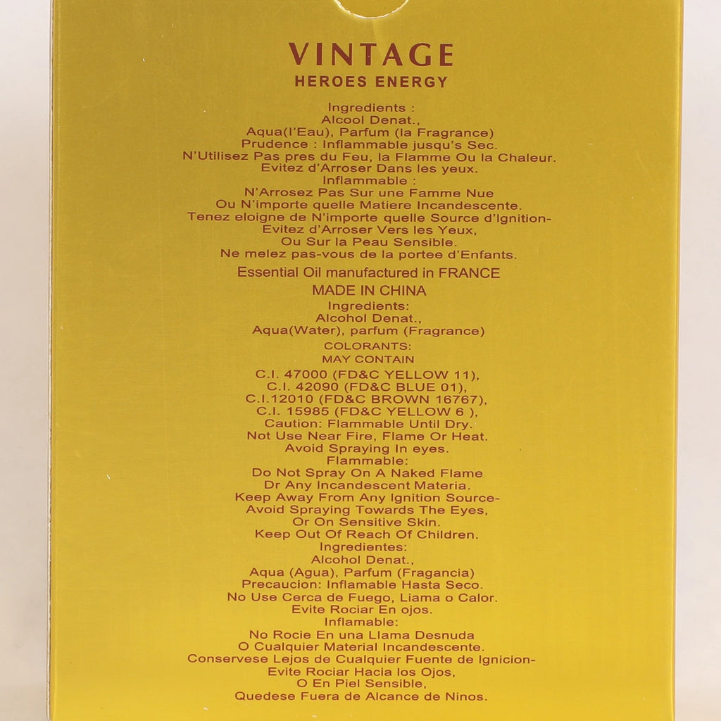 Vintage Heroes Energy Perfume For Men Edp 100ml