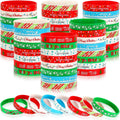 64Pcs Christmas Silicone Bracelets Christmas Party Favors Stocking Stuffers