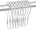 Shower Curtain Hooks Rings for Bathroom, 12PCS Chrome Stainless Steel Rust Resistant Shower Rings for Curtains Kitchen Utensils Bathroom Decorations, Etc.