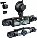 360° Full View Dash Cam Front and Rear Inside, 4 Channel Dashcam 1080P Full HD Dash Camera for Cars with Infrared Lamps Night Vision G-Sensor, Parking Mode, 64GB SD Card Car Accessories