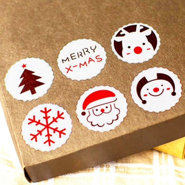 15 pcs Christmas Stickers Tags Decorative Present for Cards Gift Envelopes Boxes 1.5Inch Ornament Round Merry Christmas Label