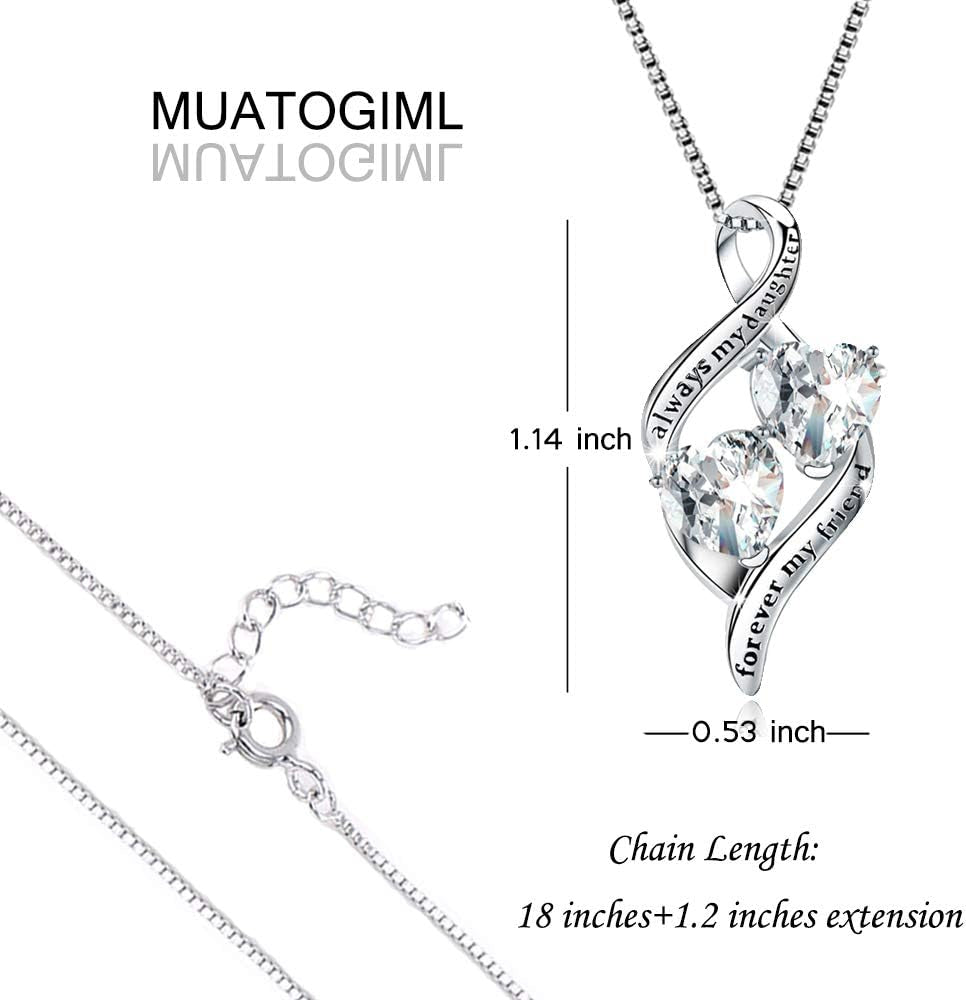Daughter Necklace Sterling Silver Mother Daughter Sister Jewelry