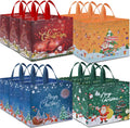 12PCS Extra Large Christmas Gift Bags, 15.7'' X 14.2''X 5.9'', Christmas Tote Bags with Handles, Reusable Non-Woven Shopping Bag for Xmas'S Party Supplies New Year Decorations