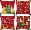 Christmas Decorations - Christmas Pillow Covers 18 X 18 Inches Set of 4,Xmas Tree Throw Pillow Cases Winter Holiday Decor for Sofa Living Room