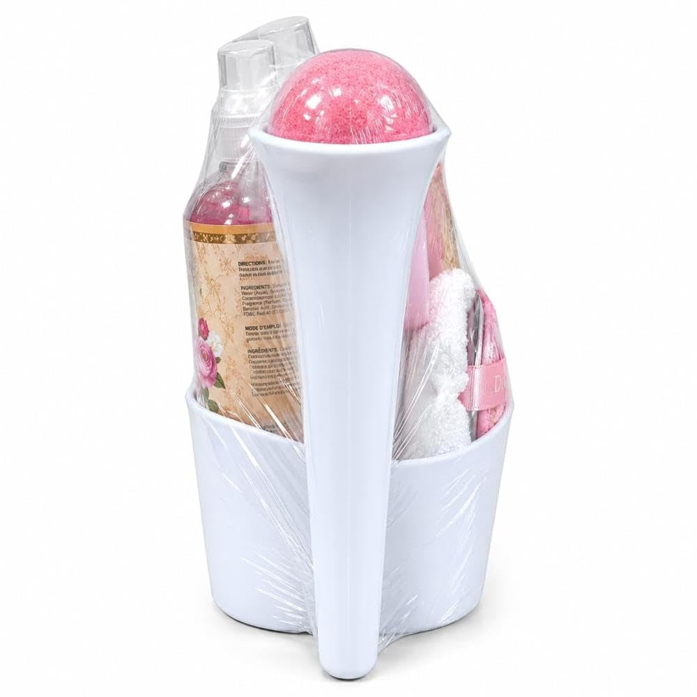 Heel Shoe Spa Gift Basket for Women, 8 Pc British Rose Scented
