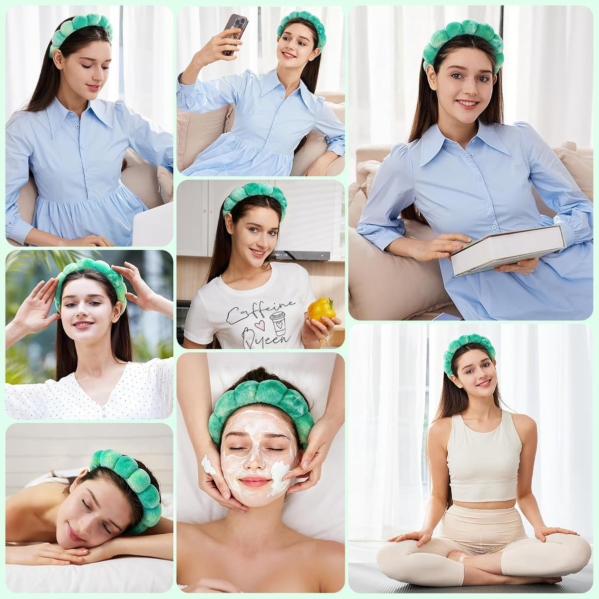 Headbands for Women - Spa Headband and Wristband Set - Headband for Washing Face,Facial Mask,Makeup and Skin Care,Gifts for Women and Teen Girl Gifts Trendy Stuff