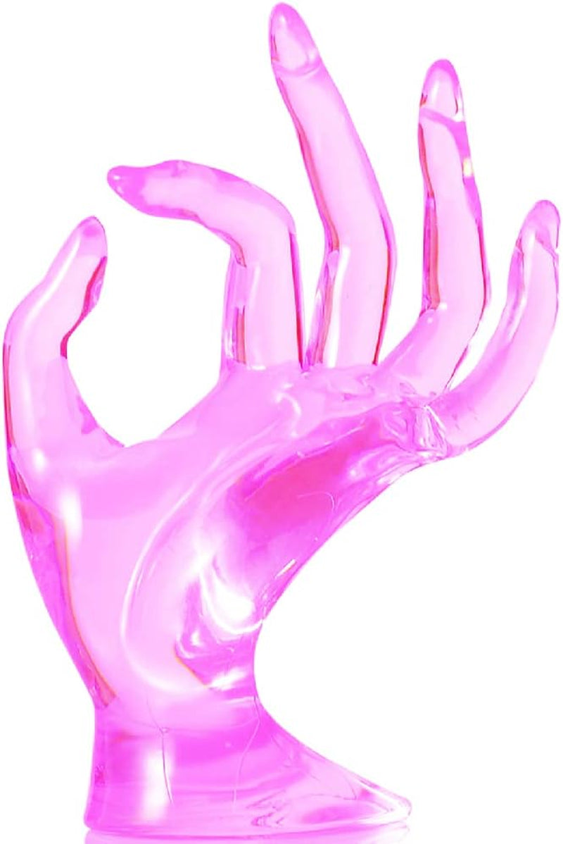 Ring Holder, Pink Room Decor, Hand Jewelry Display Holder, Danish Pastel Room Decor, Preppy Decor, Mannequin Hand, Polyresin, 7 Inch (Pink)