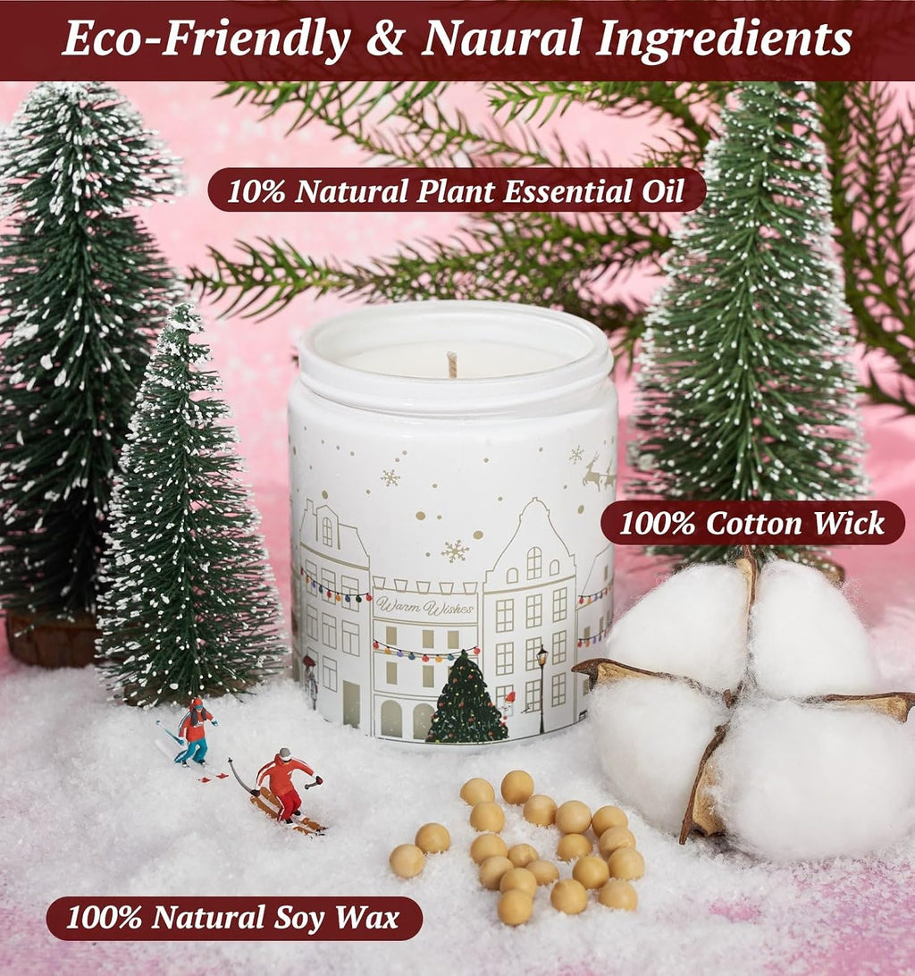 Christmas Candles with Warmer Led,Winter Candle for Christmas Gift