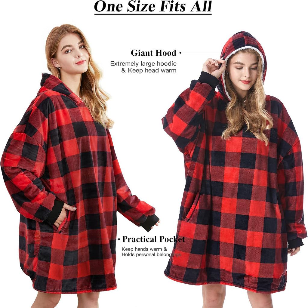 Blanket Hoodie Wearable Blanket Sweatshirt Oversized Hooded Blanket Sweater Gift for Women
