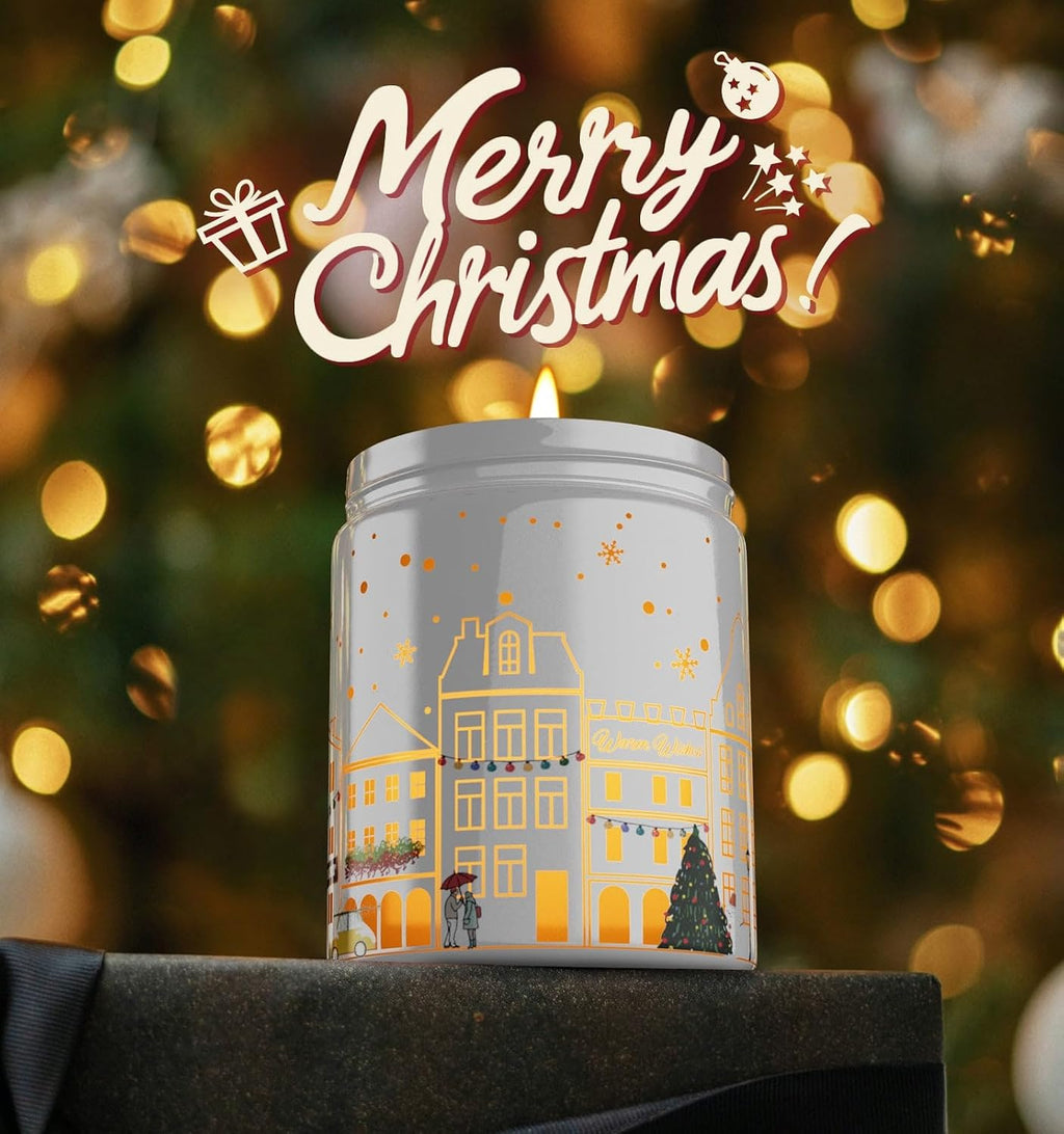 Christmas Candles with Warmer Led,Winter Candle for Christmas Gift