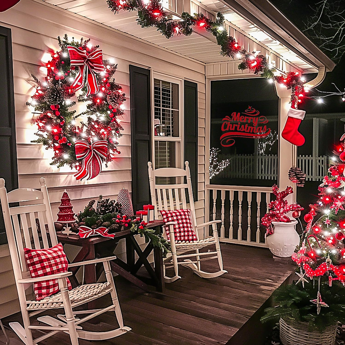 Connectable 100 LED Red and White Christmas Lights with 8 Modes
