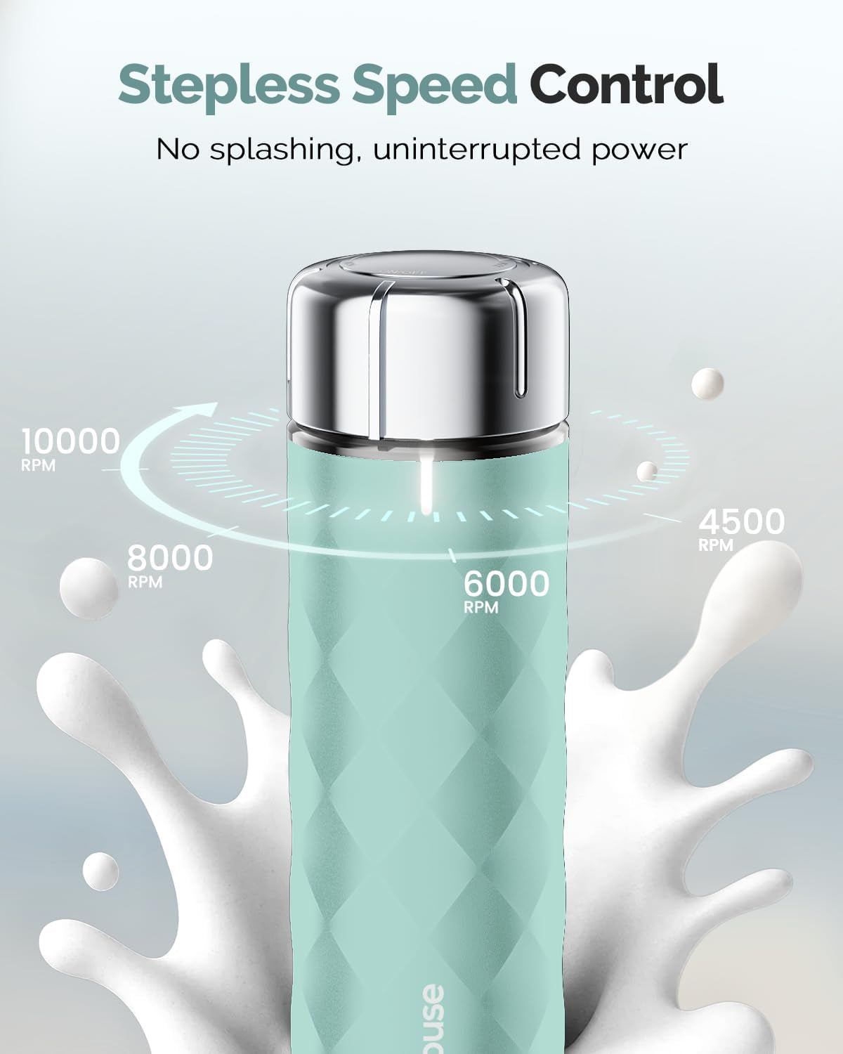 Lunafro 2.0 Rechargeable Milk Frother, Stepless Speed Control