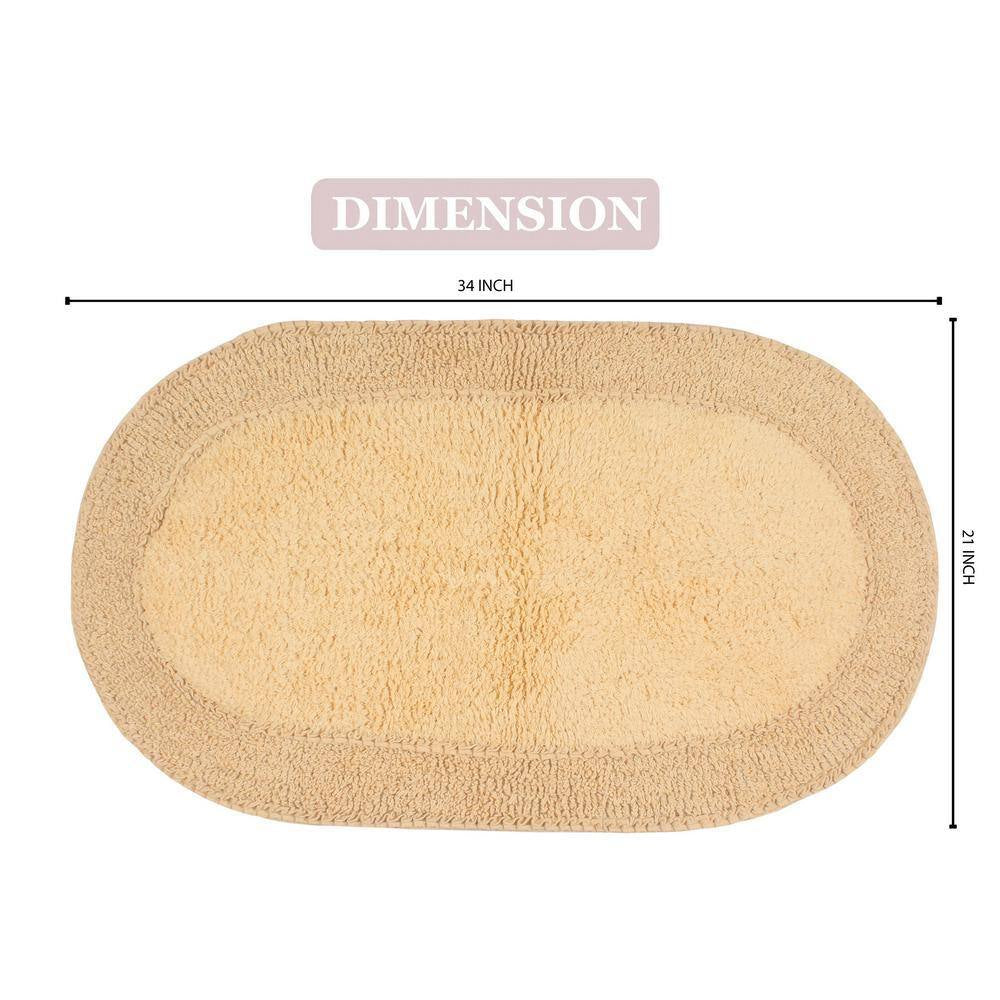 Double Ruffle Collection 100% Cotton Bath Rugs Set, 21X34 Rectangle, Yellow