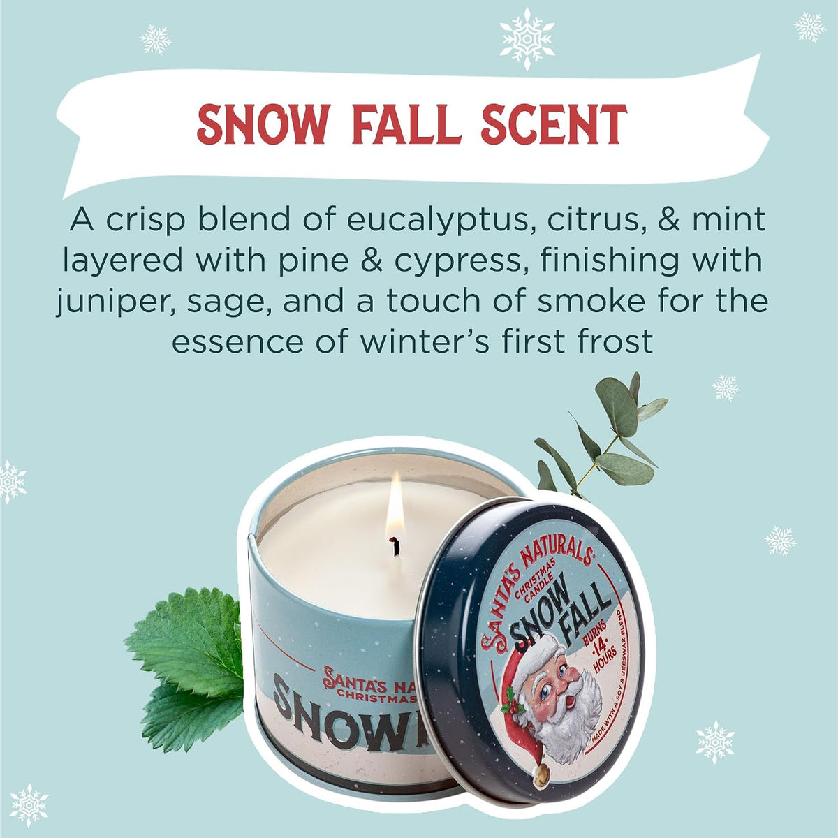 Snow Fall Mini Christmas Candles, 3.5 Oz (Pack of 3)