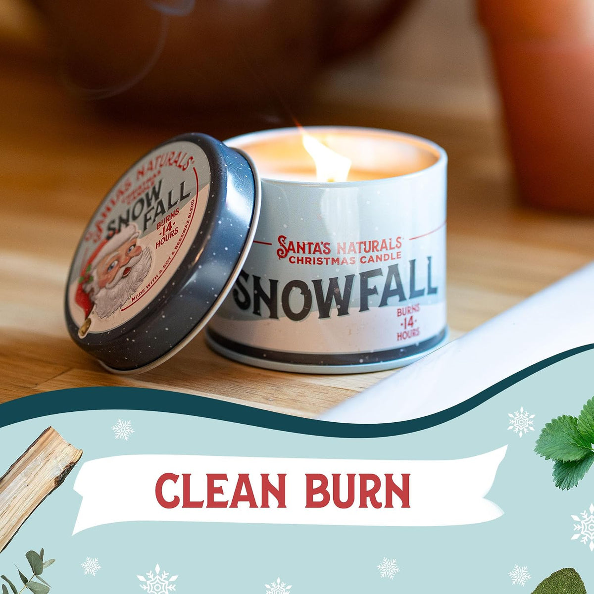 Snow Fall Mini Christmas Candles, 3.5 Oz (Pack of 3)