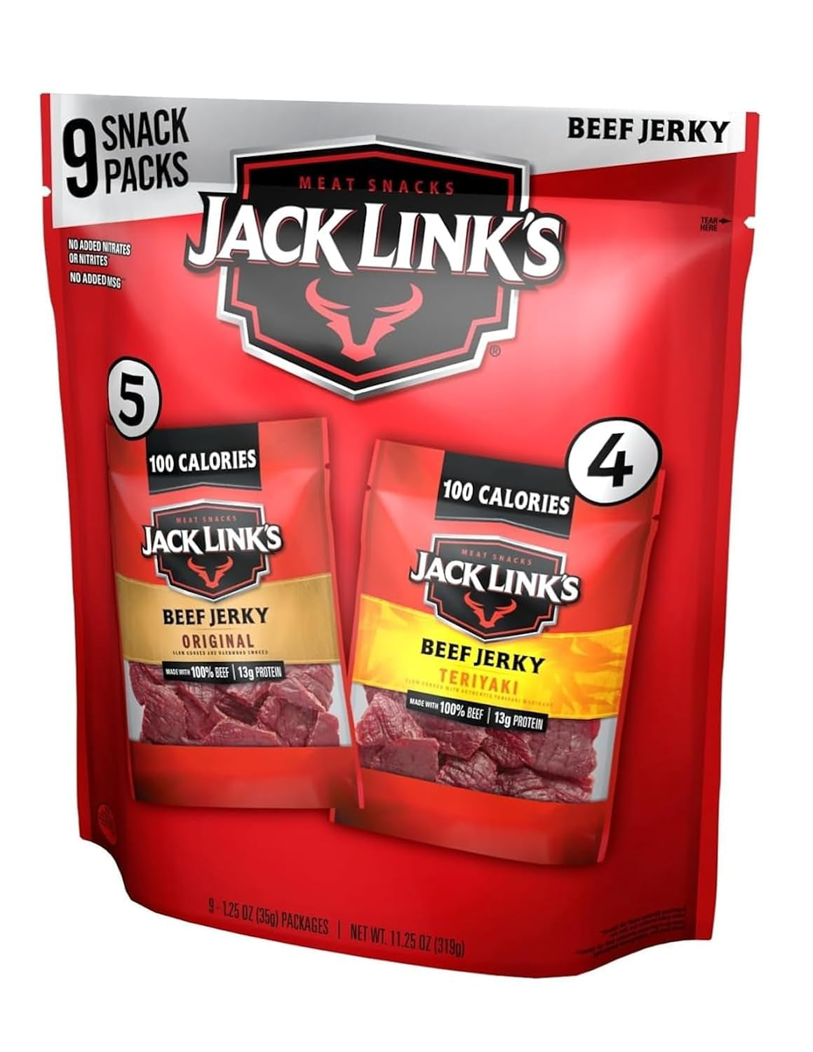 Beef Jerky Variety Pack - Original and Teriyaki - 9Pk 1.25Oz