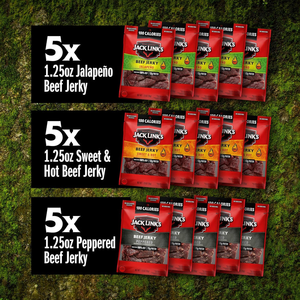 Bold Beef Jerky Variety Pack - (15 Pack) 1.25 Oz