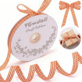 Orange Gingham Ribbon, 3/8X50 Yd Orange and White Ribbon
