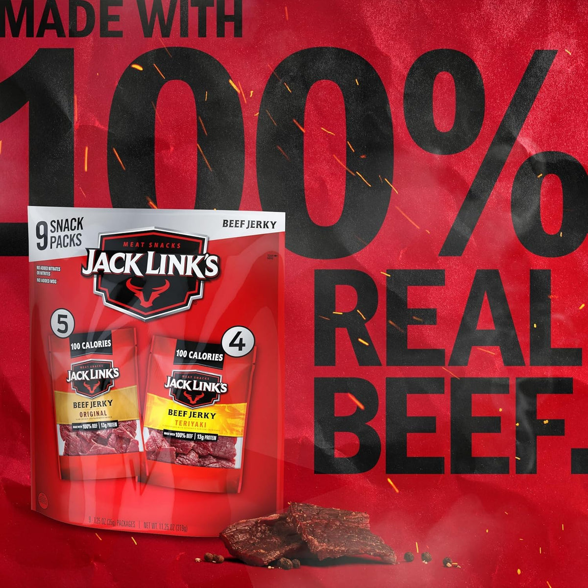 Beef Jerky Variety Pack - Original and Teriyaki - 9Pk 1.25Oz