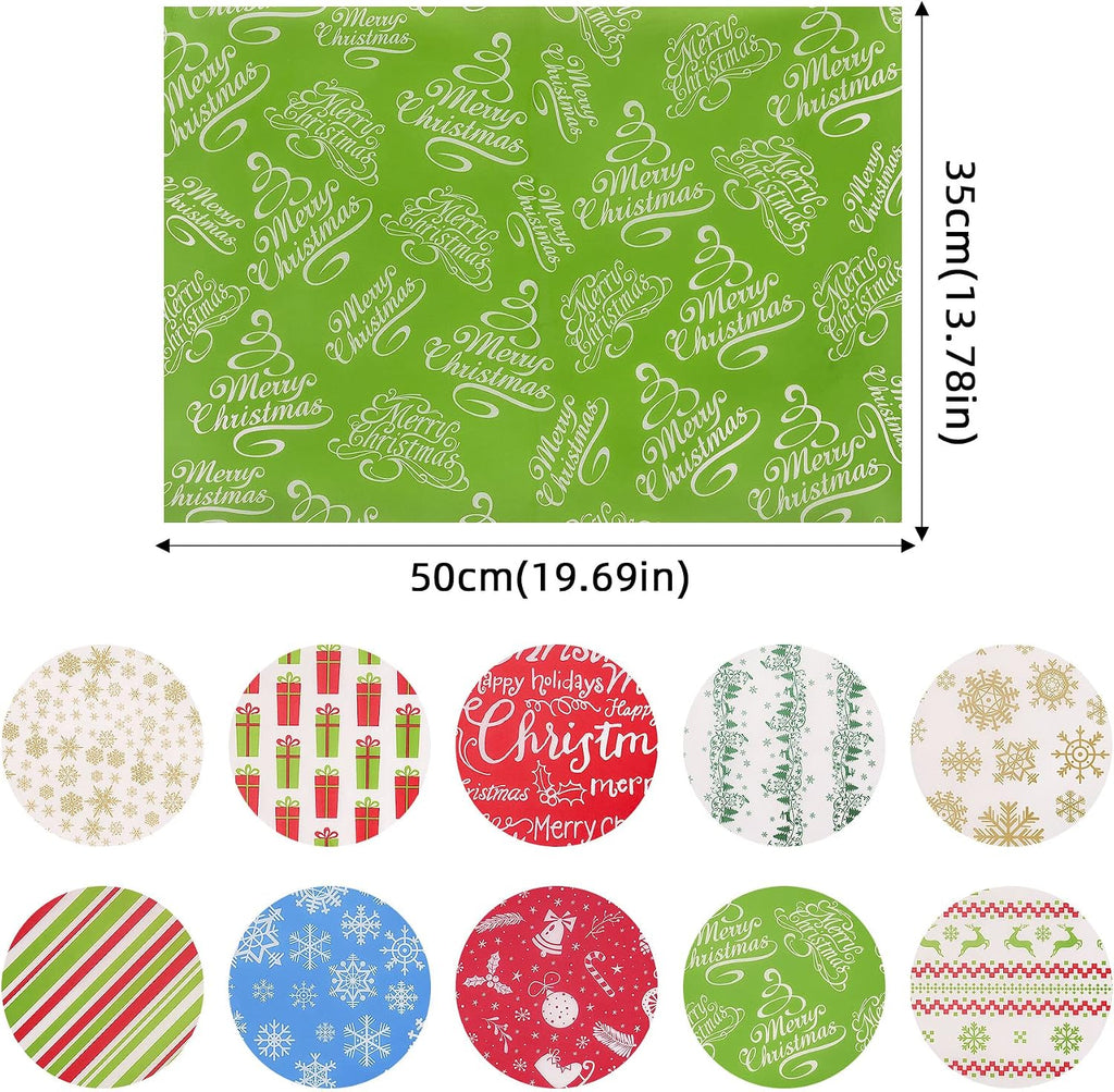Christmas Tissue Paper, 100 Sheets Glossy Tissue Paper for Gift Bags and Wrapping, Colorful Gift Wraps for Christmas, Holiday, Xmas, New Year, Birthday, Crafts, Art Packaging,19.7X13.8