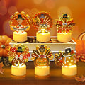 12 PCS Turkey Tea Lights Candles Battery Operated Thanksgiving LED Flameless Tealight Candles, Cute Thanksgiving Table Decorations Centerpieces for Home Kitchen Indoor Party Fall Decor