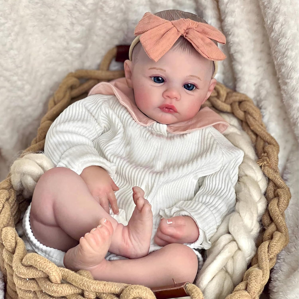 Realistic Reborn Baby Dolls - 18 Inch Real Life Baby Doll Girl Lifelike with Accessories for 3+ Years Old (White)