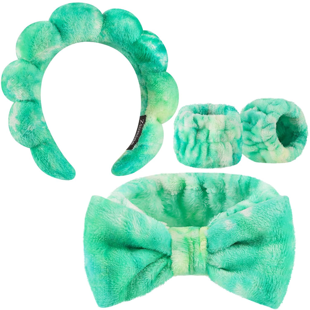 Headbands for Women - Spa Headband and Wristband Set - Headband for Washing Face,Facial Mask,Makeup and Skin Care,Gifts for Women and Teen Girl Gifts Trendy Stuff