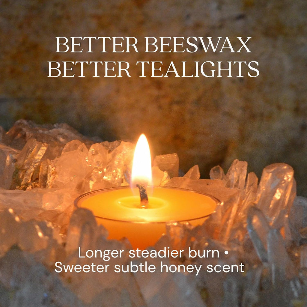 Tea Light Candles, Raw Yellow, Clear Cups, 24 Pack