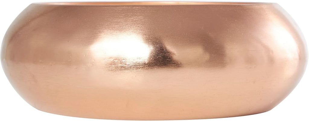 Metal Decorative Candle Tropical Breeze Scented Wide Dome Shaped 60 Oz 4 Wick Aromatherapy Candle with White Wax, Wax Aromatherapy Candle 9" X 9" X 3", Copper