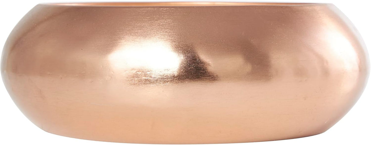 Metal Decorative Candle Tropical Breeze Scented Wide Dome Shaped 60 Oz 4 Wick Aromatherapy Candle with White Wax, Wax Aromatherapy Candle 9" X 9" X 3", Copper