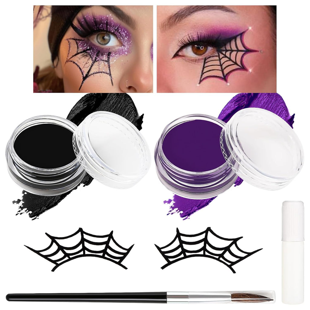 Halloween Face Body Paint Kit, Professional Oil Based Face Painting for Witch Ursula Spider Skull Skeleton Clown Goth Costume Cosplay Stage SFX Makeup