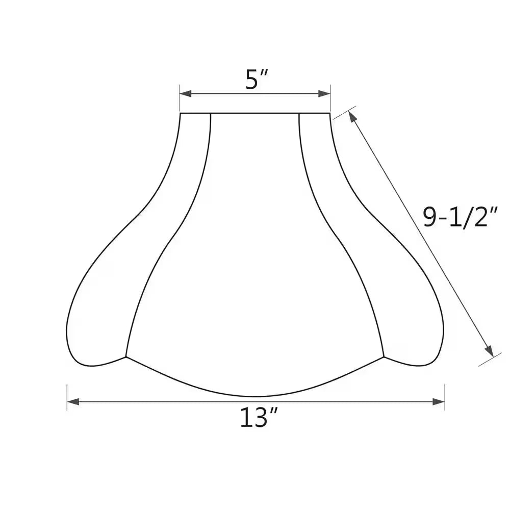13 In. X 9.5 In. Ivory and Fringe Scallop Bell Lamp Shade