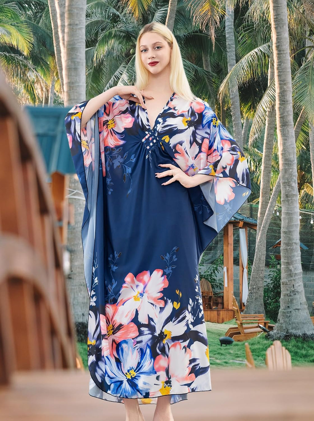 Kaftan Dresses for Women, plus Size Caftan, V-Neck Batwing Dress