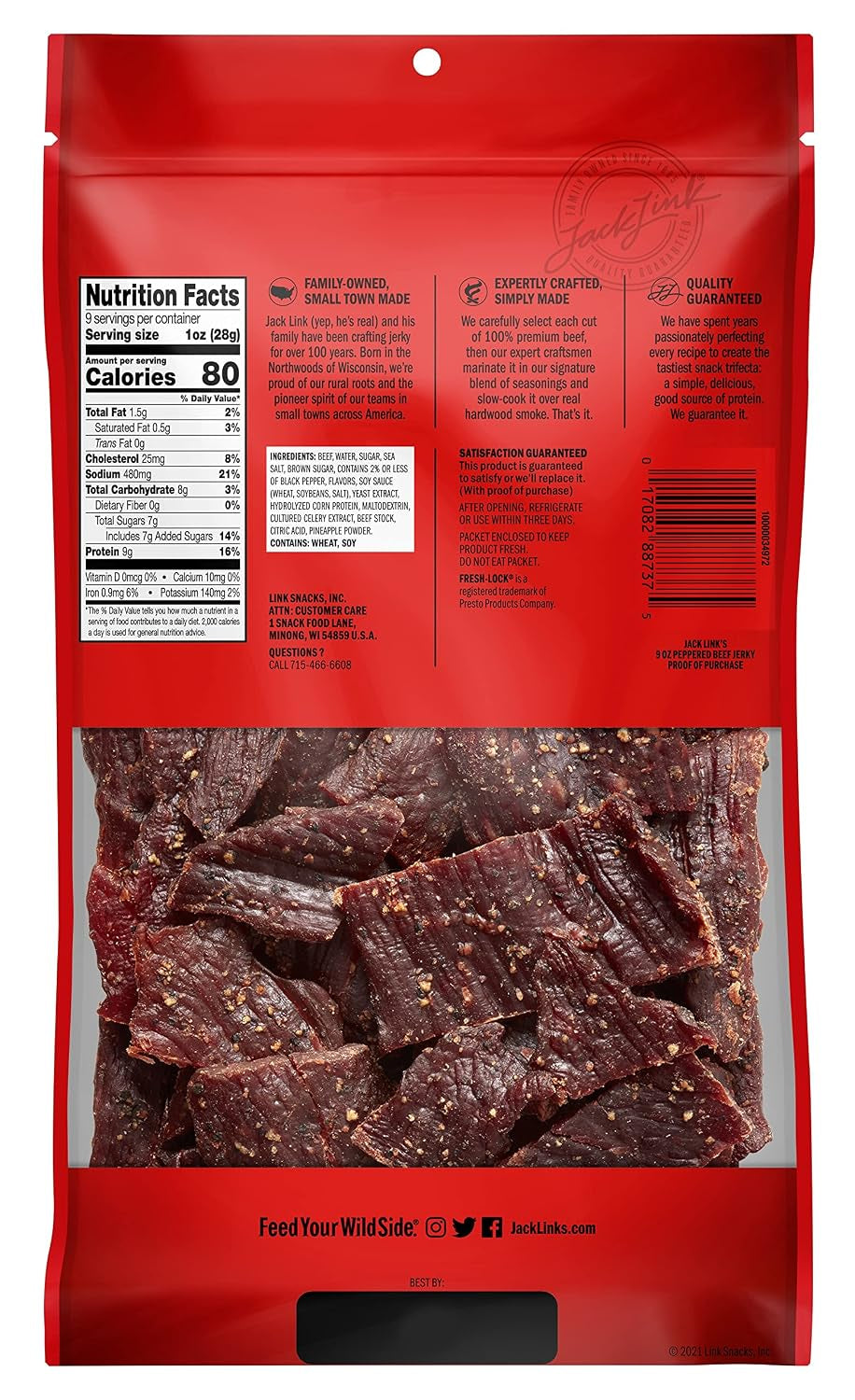Beef Jerky - Peppered - 9 Oz (2 Pack)