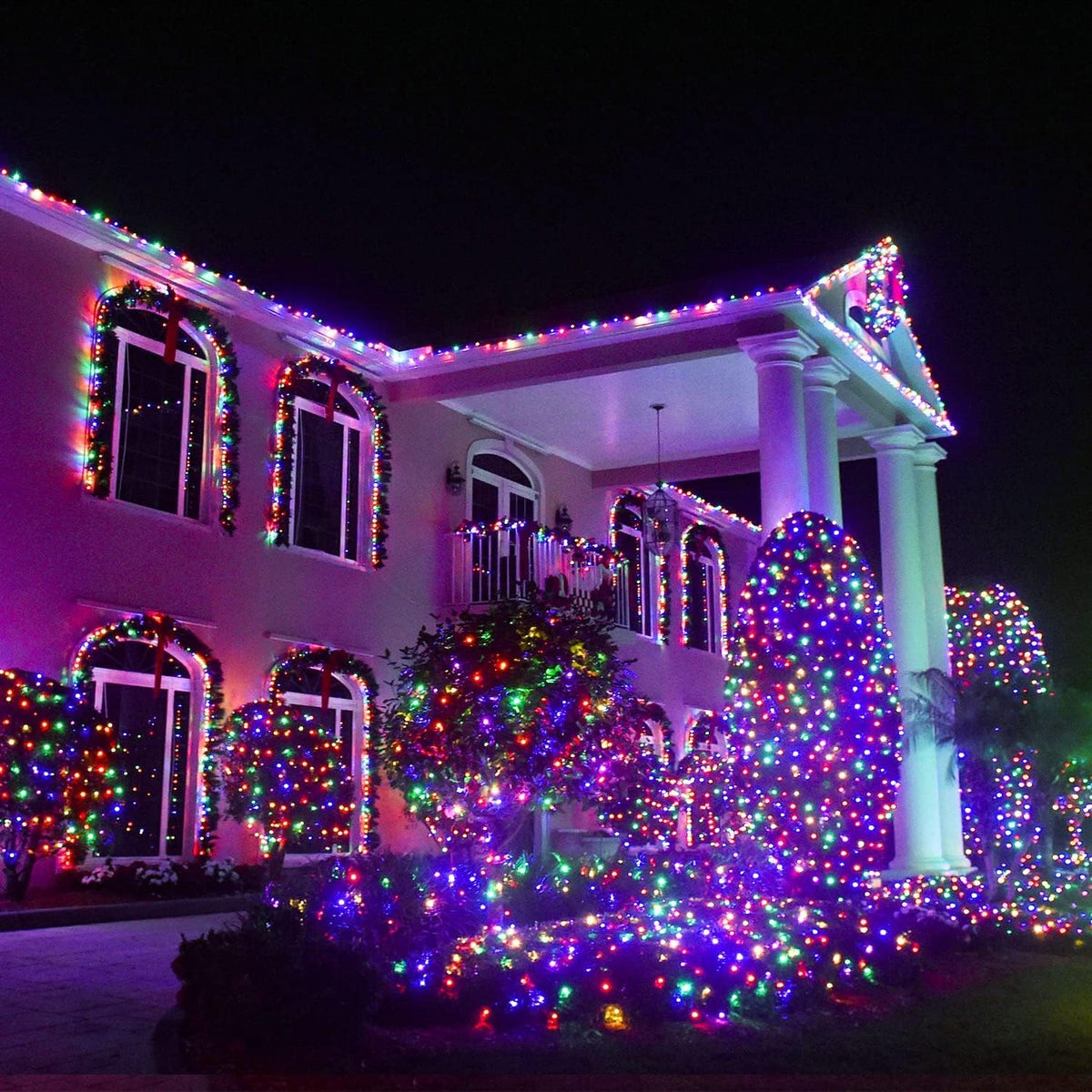 163Ft 500 LED Multicolor Christmas Lights Outdoor Waterproof