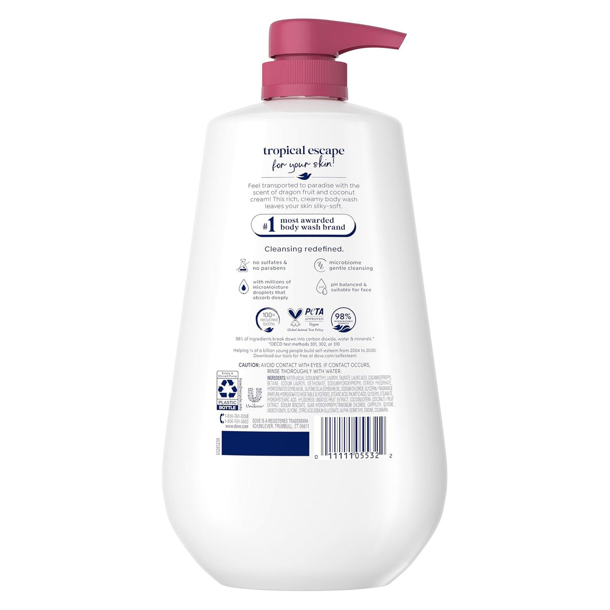 Replenish Body Wash, Dragon Fruit & Coconut Cream, 30.6 Oz