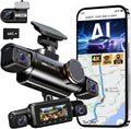360° View 4K 2160P Dash Cam Front and Rear, 4 Channel Dash Camera for Cars, AI Fatigue Driving Monitor, 5G Wifi GPS, 8 IR Lamps Night Vision, Free 64G Card Included, 24H Parking Mode, N700Pro