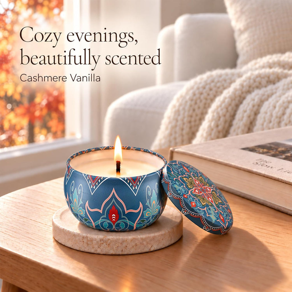 Painted Garden Scented Candles Gift Set for Women, 12 Pack