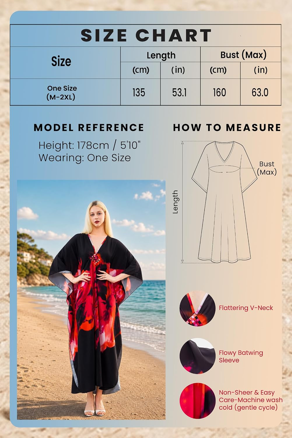 Kaftan Dresses for Women, plus Size Caftan, V-Neck Batwing Dress